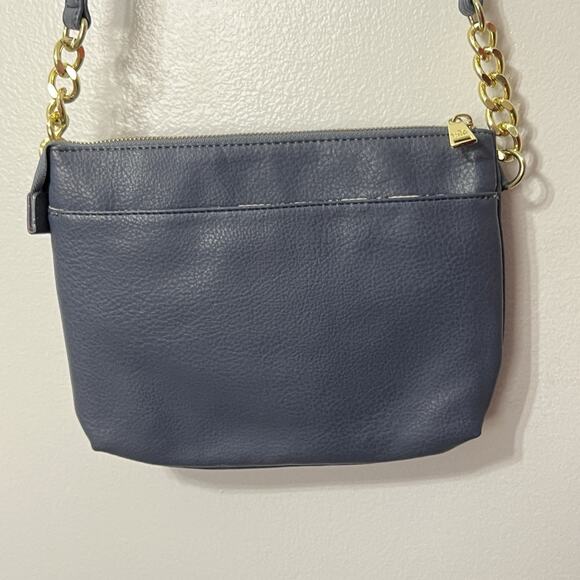 Juicy Couture Zippered Crossbody Bag Shoulder Purse Slate Blue Vegan Leather - Picture 3 of 13